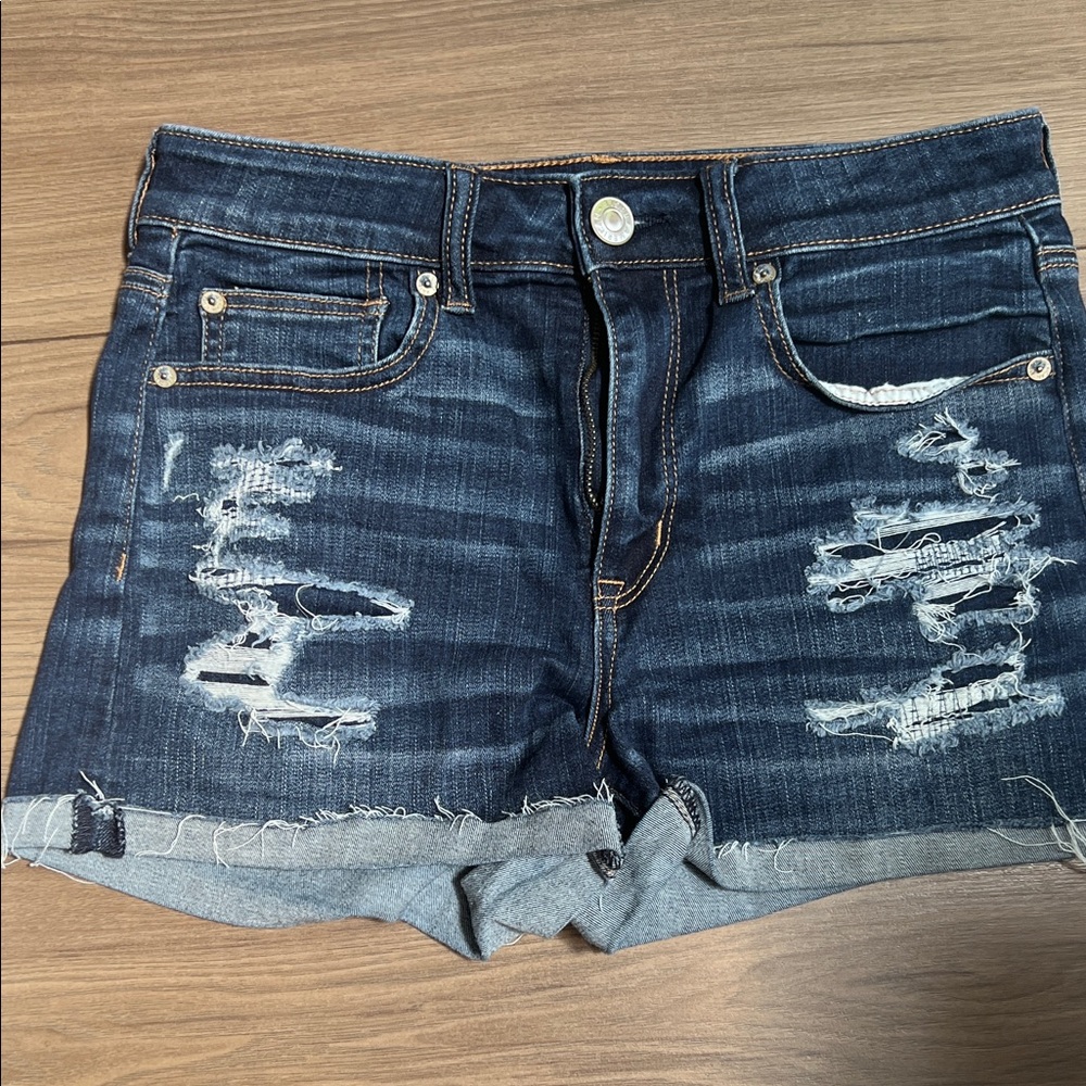 American Eagle Outfitters Distressed Jean Shorts Juniors Size 6 Stretch